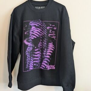 Taylor Swift Black and Purple Crewneck Sweater with Artistic Design